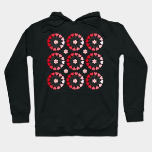 Red hearts pattern Hoodie